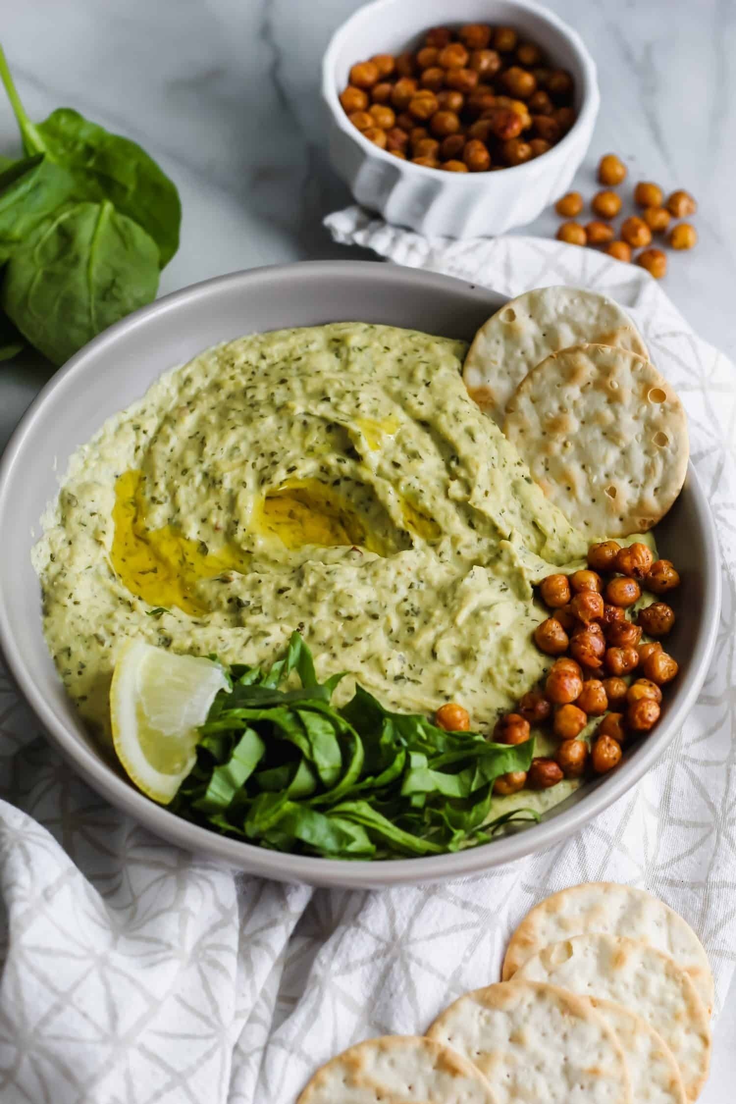 Lightened Up Spinach Artichoke Dip | Wellington Crackers