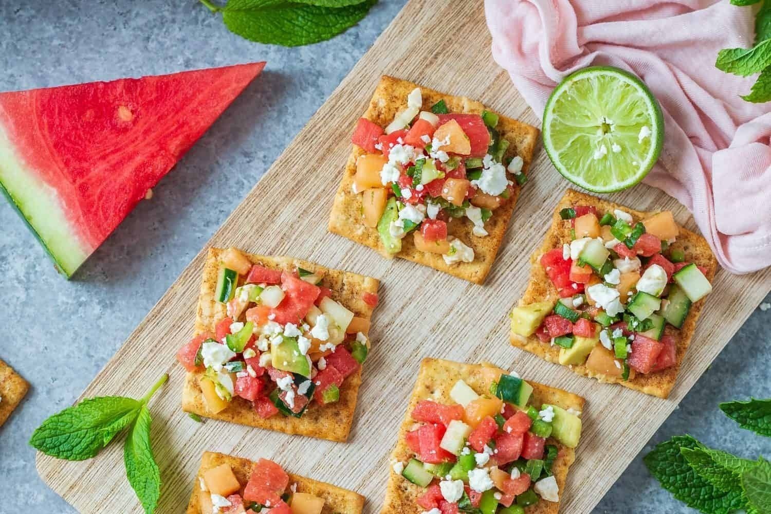 Watermelon Salsa Wellington Crackers