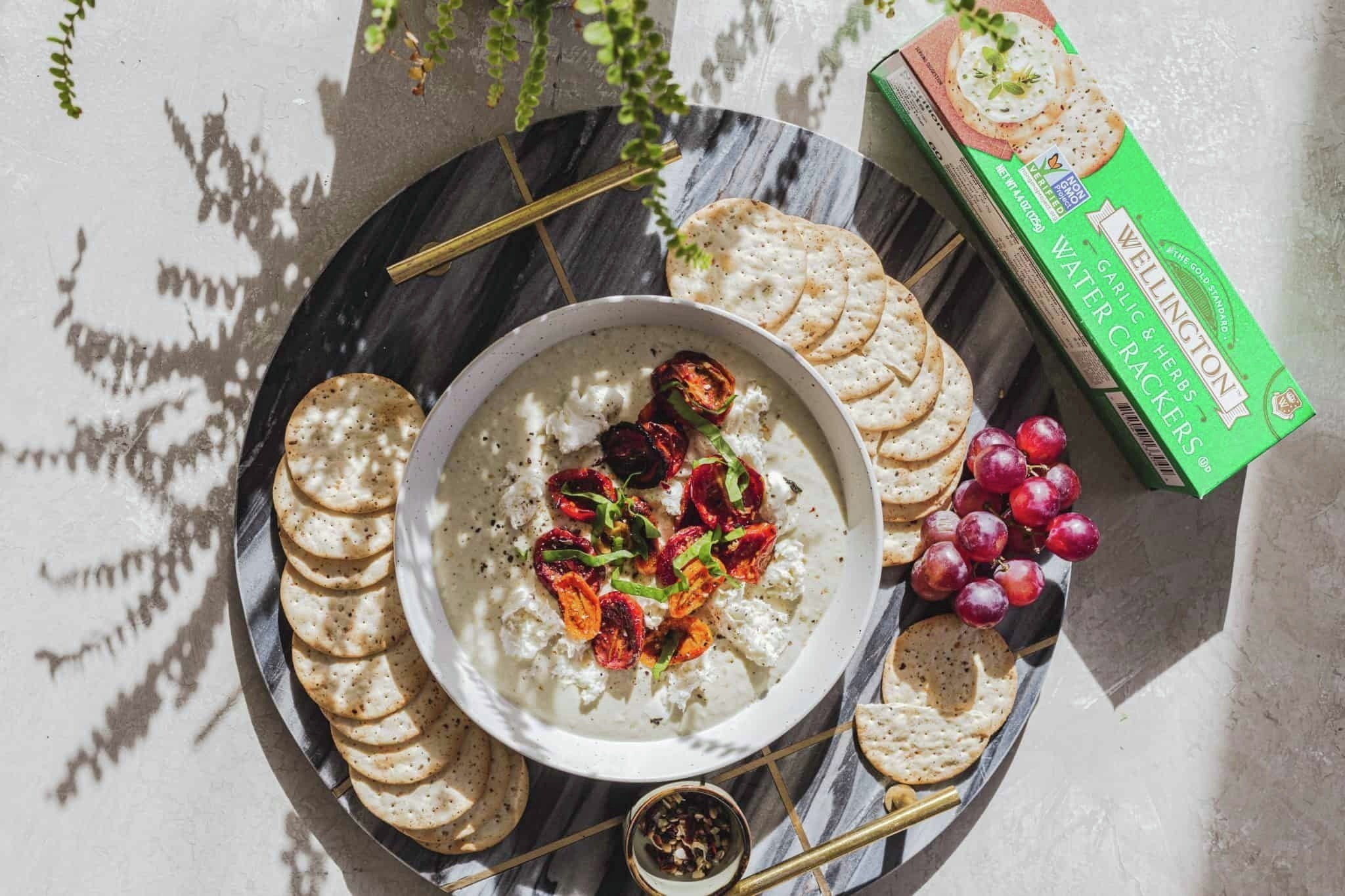 Yogurt Pesto Dip | Wellington Crackers