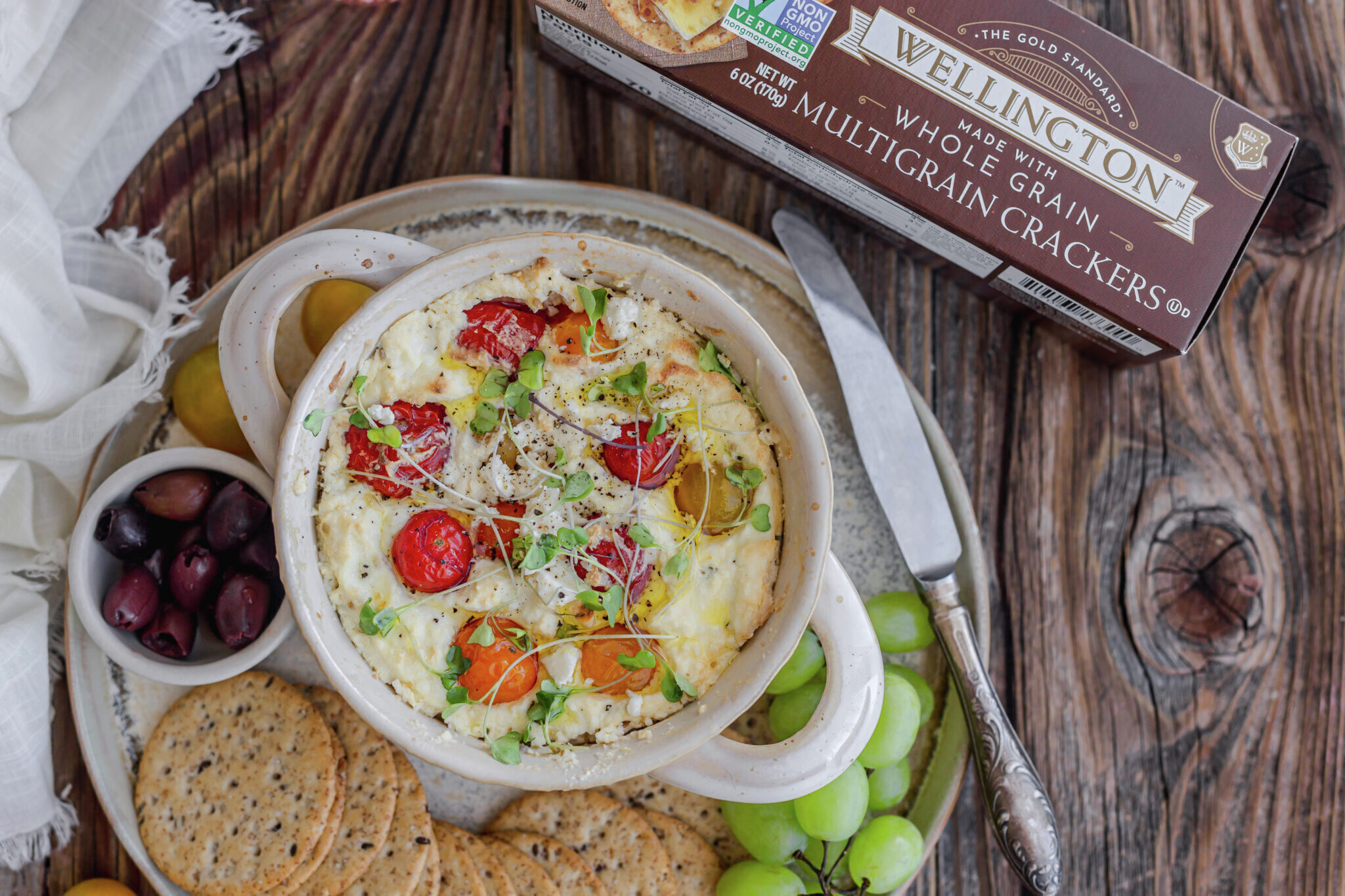Garlic Her Tomato Goat Cheese Dip | Wellington Crackers
