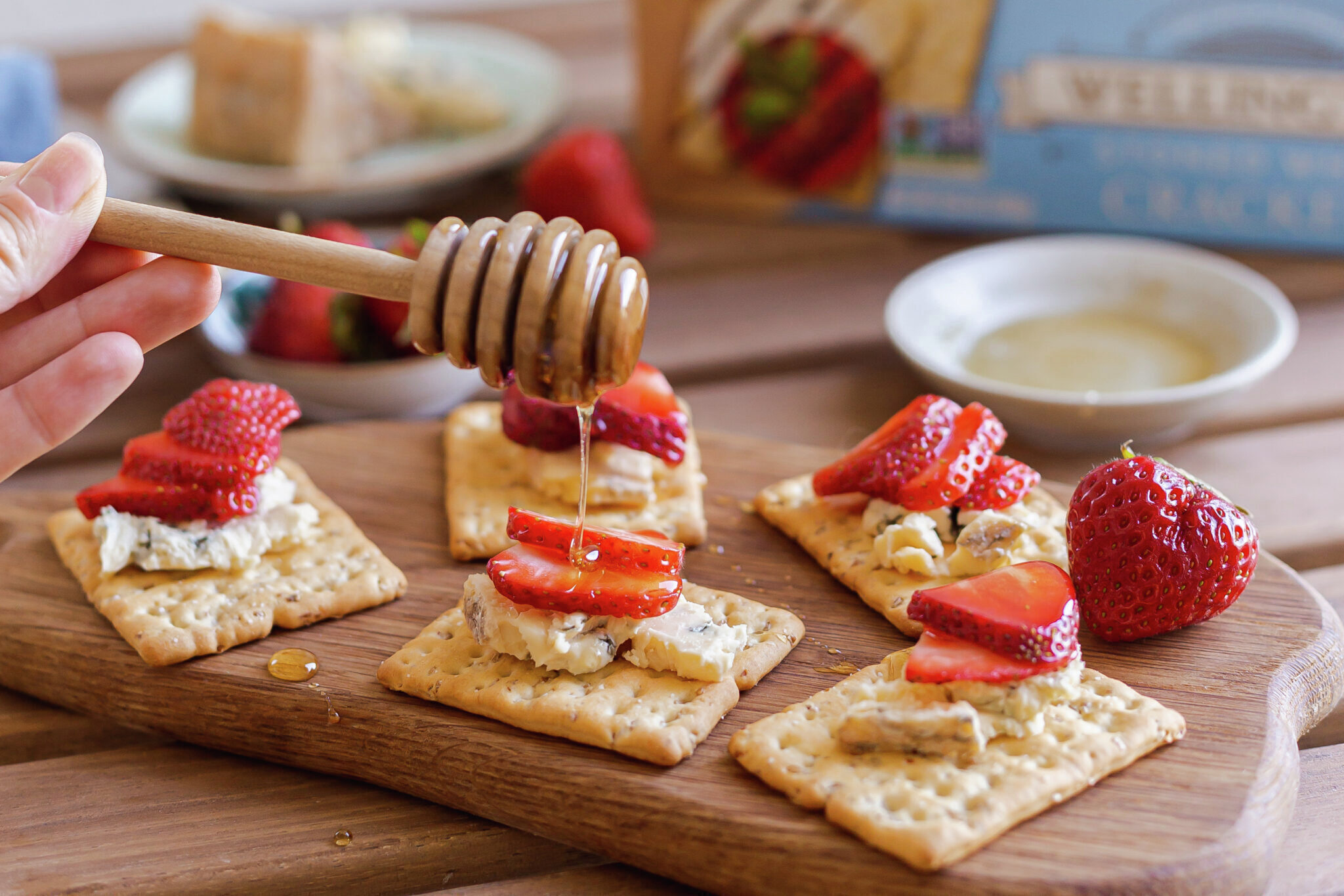 Strawberry and Blue Cheese Crackers Wellington Crackers
