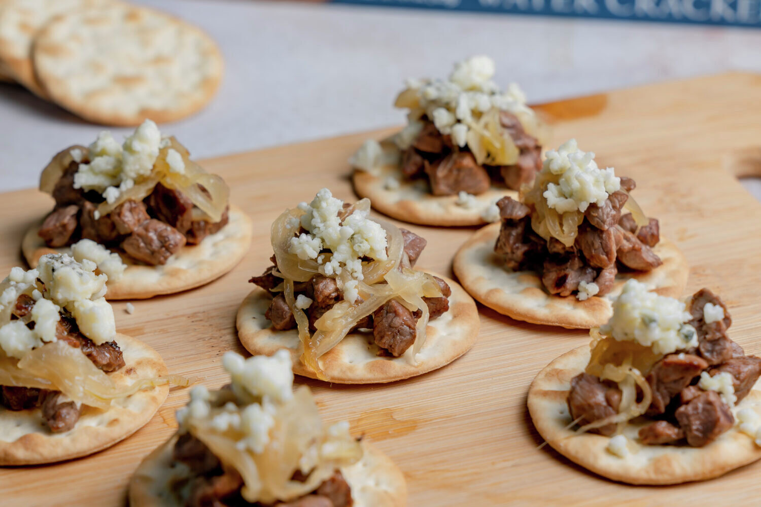 Blue Cheese and Caramelized Onion Steak Bites