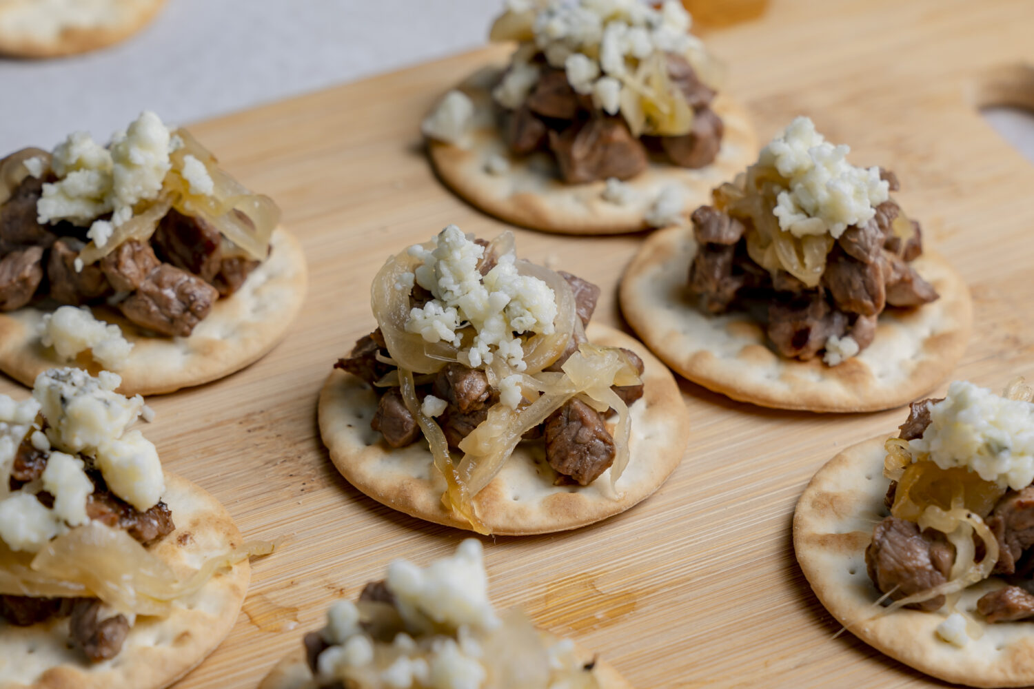 Blue Cheese and Caramelized Onion Steak Bites