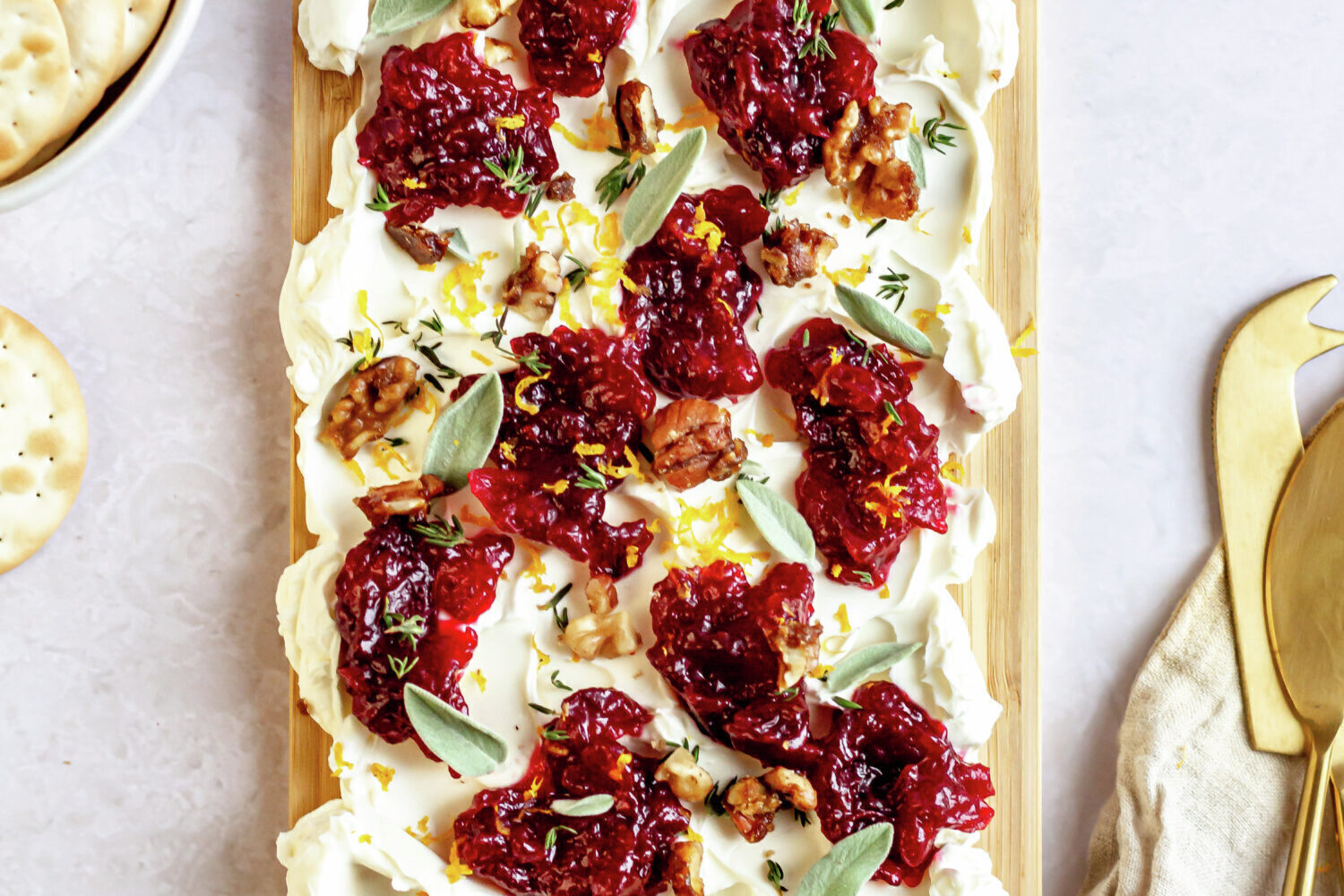 Cranberry Cream Cheese Board Wellington Crackers