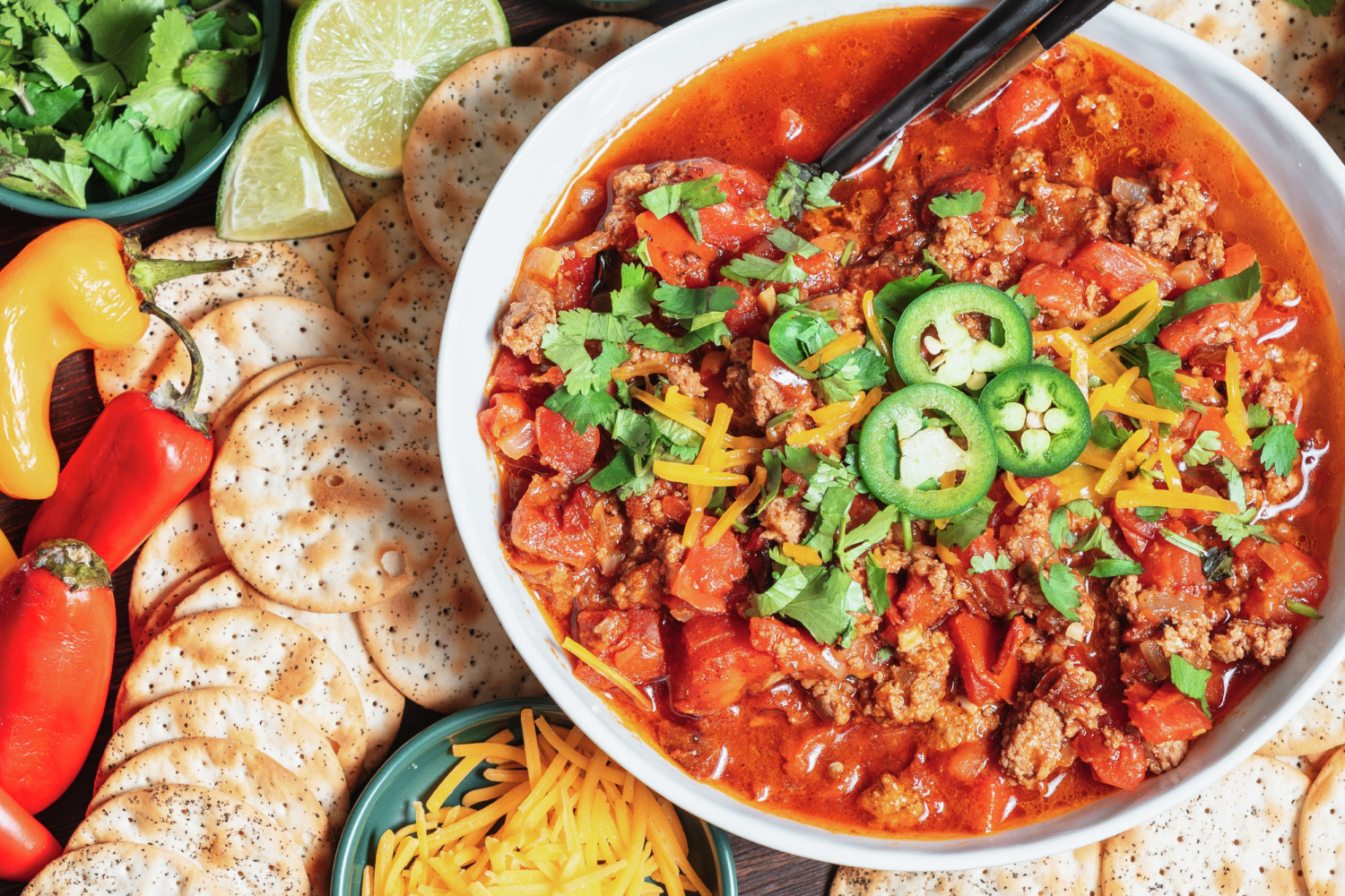 Chorizo Chili Charcuterie Board | Wellington Crackers