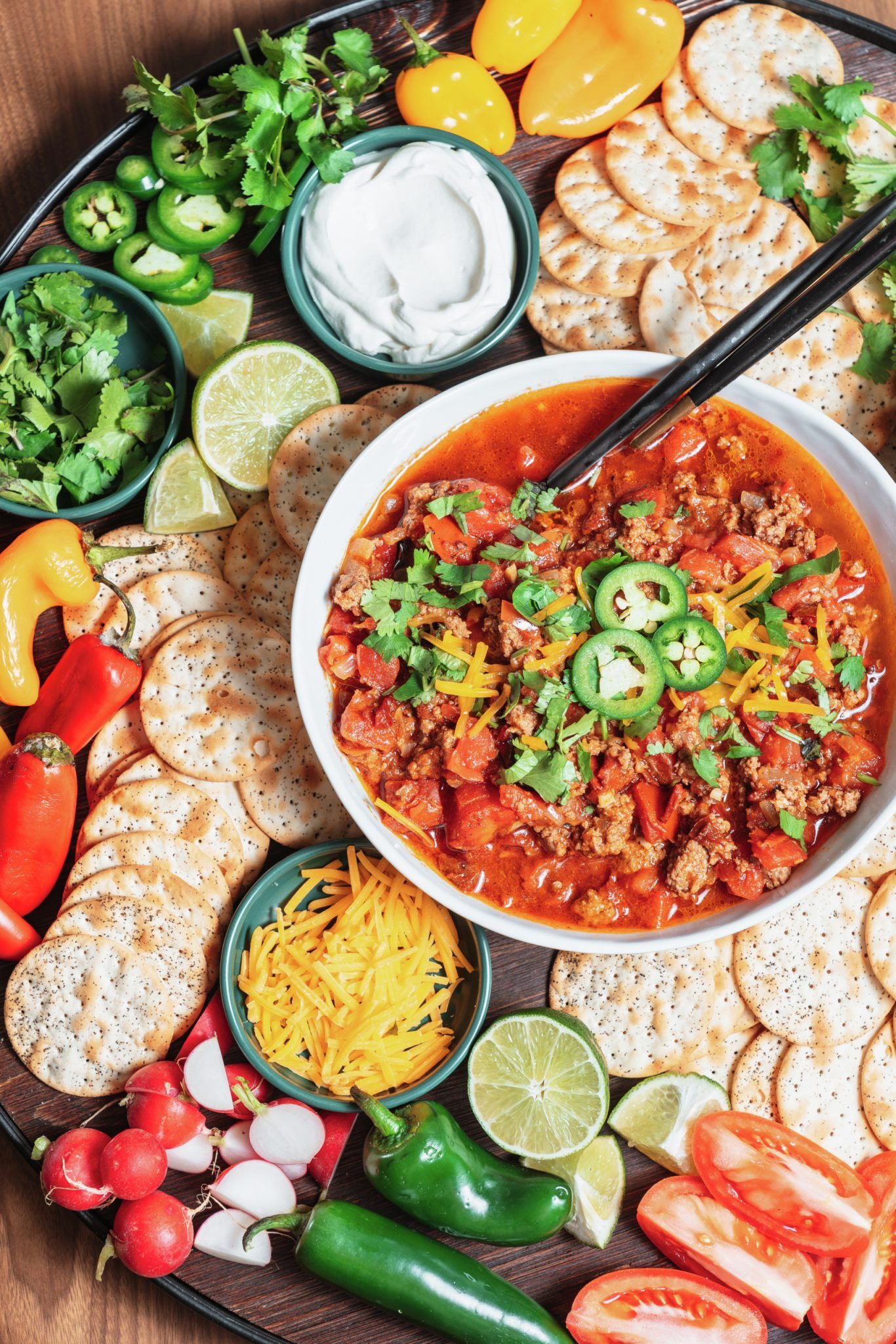 Chorizo Chili Charcuterie Board | Wellington Crackers