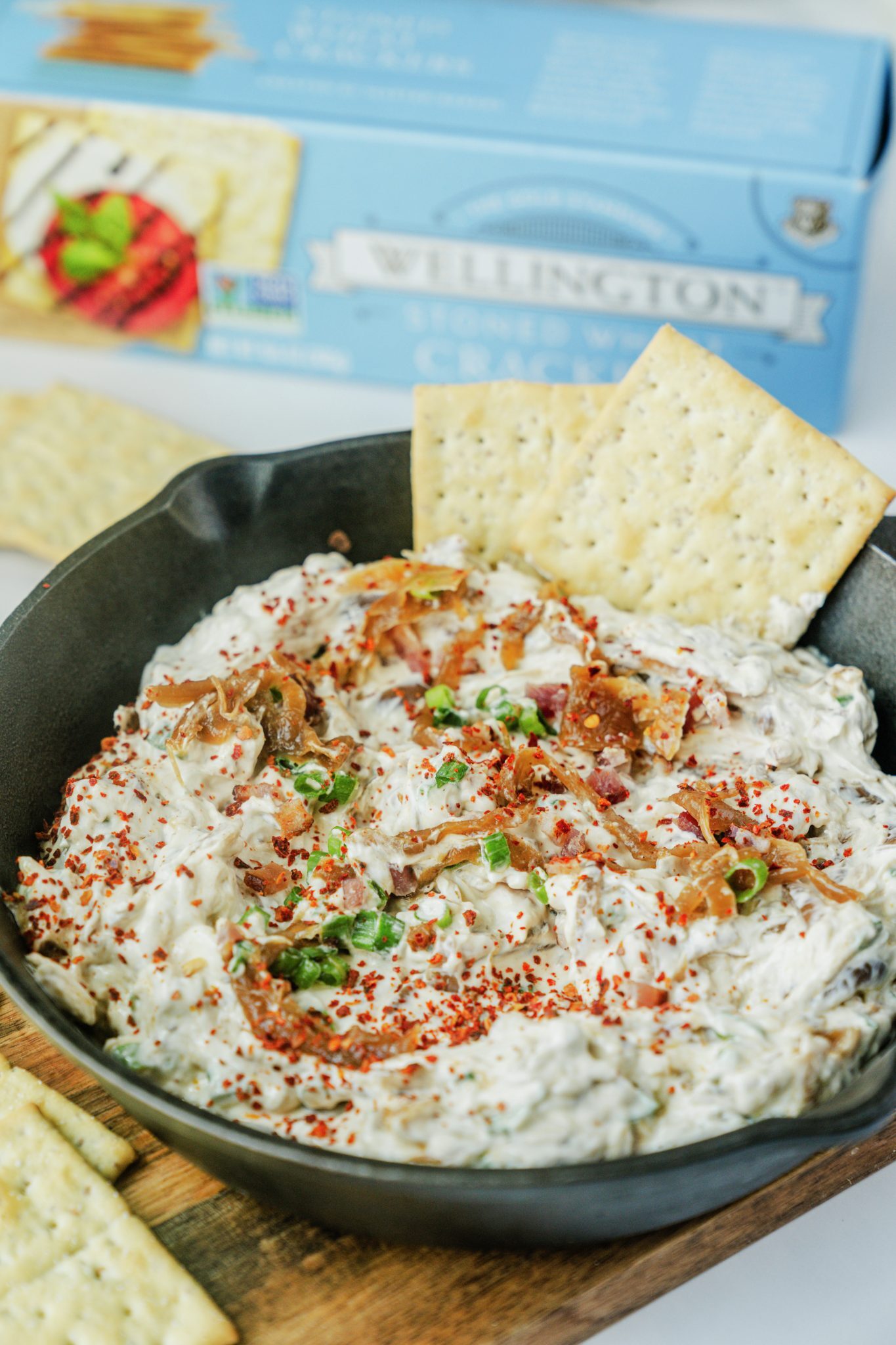 Caramelized Onion and Bacon Dip | Wellington Crackers