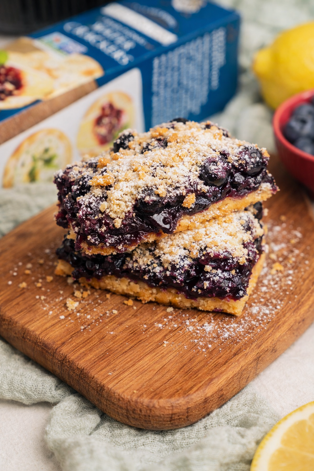 Lemon Blueberry Cracker Crumble Bars